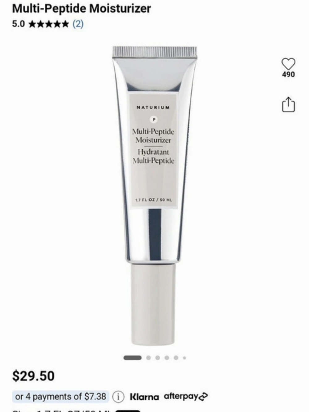 Naturium Multi-Peptide Moisturizer 1.7 fl oz New